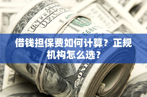 武汉借钱担保费如何计算？正规机构怎么选？