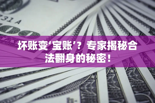 武汉坏账变‘宝账’？专家揭秘合法翻身的秘密！
