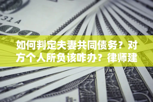 武汉如何判定夫妻共同债务？对方个人所负该咋办？律师建议