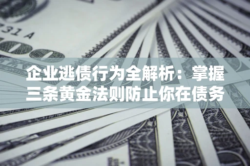 武汉企业逃债行为全解析：掌握三条黄金法则防止你在债务乱局中“踩雷”