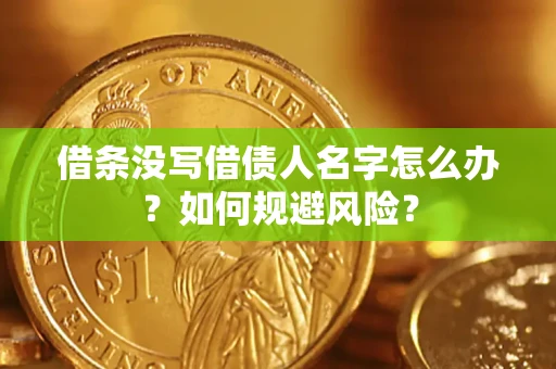 武汉借条没写借债人名字怎么办？如何规避风险？