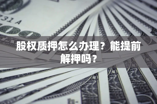 武汉股权质押怎么办理？能提前解押吗？